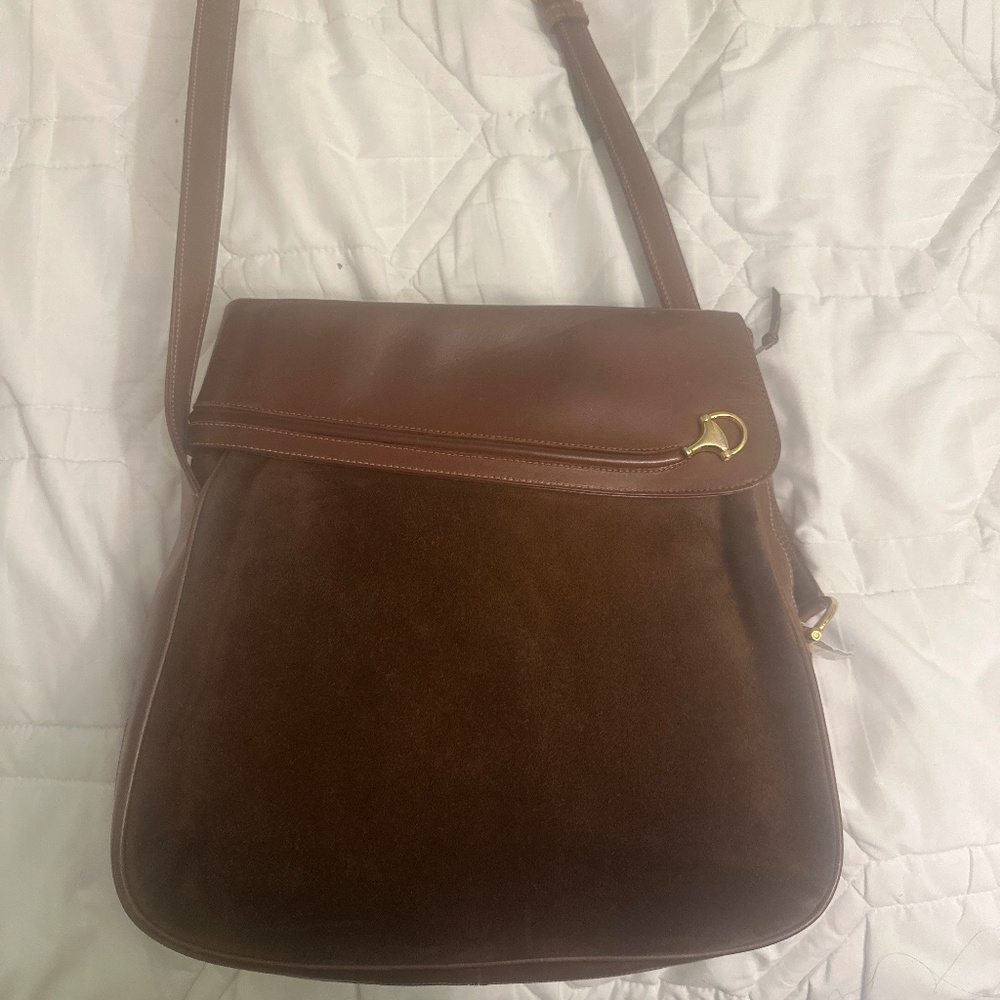 Gucci Leather and Suede Saddle Bag